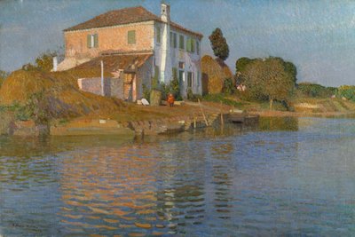 Île en face de Torcello (huile sur toile) - Arturo Noci