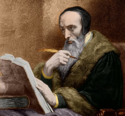 Portrait de Jean Calvin, fondateur du calvinisme - Ary (after) Scheffer