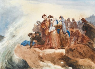 Illustration pour la ballade Der Taucher par Friedrich Schiller - Ary Scheffer