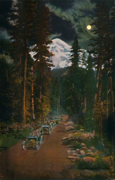 Sur la route du parc national du mont Rainier, Washington, vers 1916 - Asahel Curtis