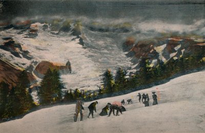 Bataille de boules de neige dans la vallée du Paradis en été, parc national du Mont Rainier, vers 1916 - Asahel Curtis