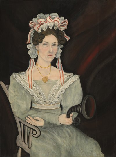 Peut-être Mme William Sheldon, vers 1831 (huile sur bois) - Asahel L. Powers