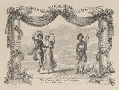 Billet du bal annuel calédonien, 19ème siècle - Asher Brown Durand
