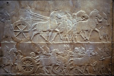 Assurbanipal à la bataille de Til-Tuba, 650-620 av. J.-C. - Assyrian