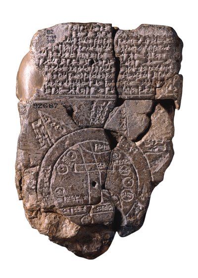 La carte babylonienne du monde, vers 510-500 av. J.-C. - Assyrian