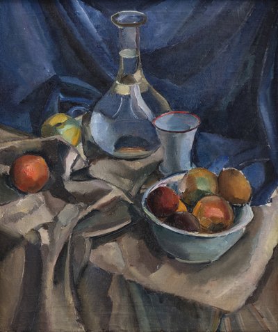 Nature morte avec tissu bleu - Astrid Holm