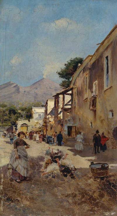 Femme avec des dindes - Attillo Pratella