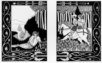Comment le roi Mark et Sir Dinadan ont entendu Sir Palomides, illustration de 