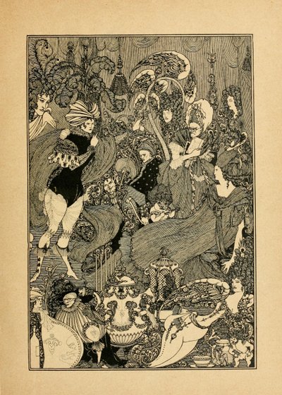 Le Viol du Verrou. Illustration pour La Caverne de la Rate par Alexander Pope - Aubrey Beardsley