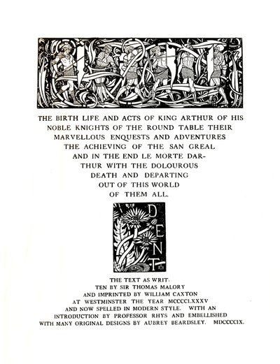 Page de titre conçue par Aubrey Beardsley pour Messrs. J. M. Dent and Sons Ltd, 1909, 1914 - Aubrey Beardsley