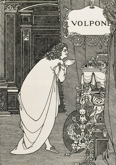 Page de titre de Volpone ou le renard (1609) écrit par Ben Johnson - Aubrey Beardsley