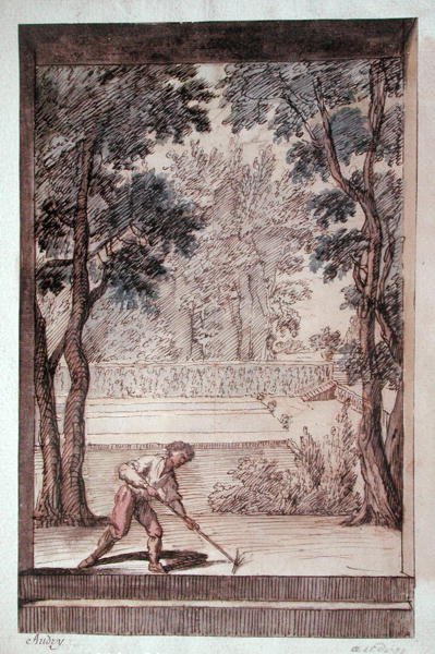 Jardinier (stylo et encre et aquarelle sur papier) - Audry