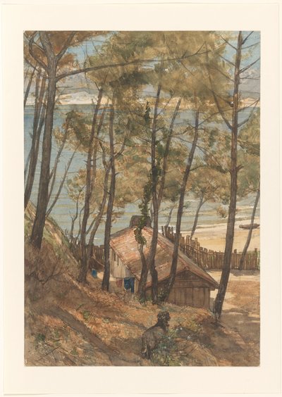 Vue depuis une colline sur une maison au bord du golfe d