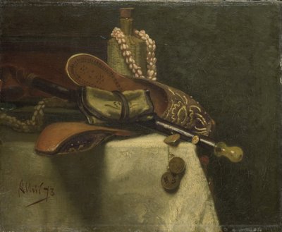 Nature morte avec des pantoufles orientales - August Allebe