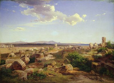 Les ruines du temple à Sélinonte - August Bromeis