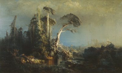 Forêt vierge mourante par mauvais temps (après la tempête) - August Cappelen