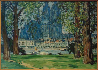 Cathédrale de Cologne avec prairie de Deutz - August Deusser