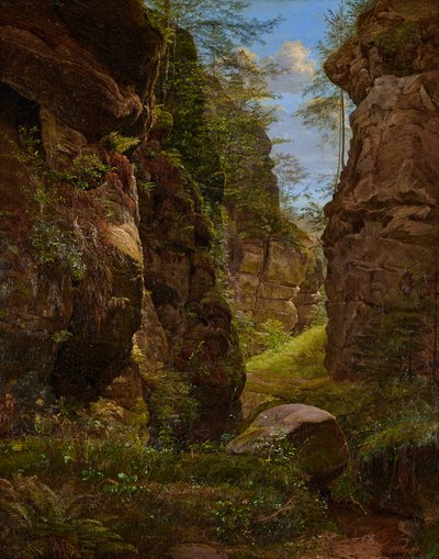 Gorge rocheuse dans le Uttewalder Grund en Suisse saxonne - August Heinrich