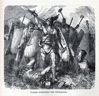 Narsès vainc les Ostrogoths - August Heinrich Ferdinand Tegetmeyer