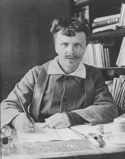 Autoportrait dans son atelier à Gersau - August Johan Strindberg