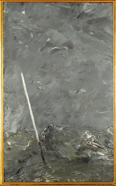 Mer agitée (huile sur papier) - August Johan Strindberg