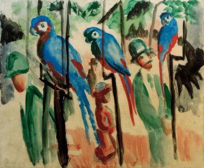 Chez les perroquets - August Macke