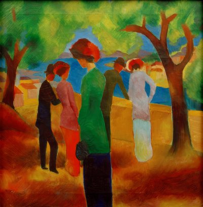 Dame en veste verte - August Macke