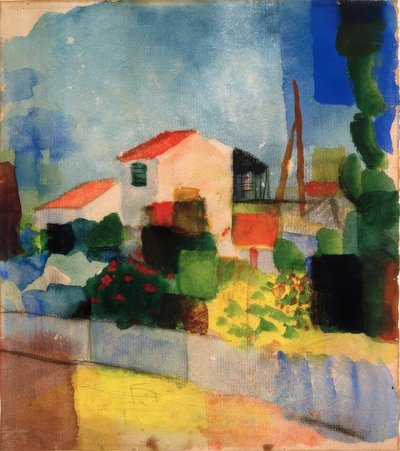 Das helle Haus (1. Fassung) - August Macke