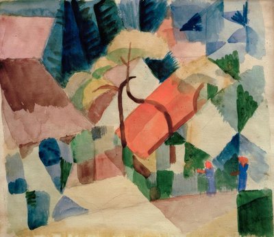 Maisons de village dans les jardins - August Macke