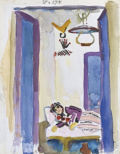 Femme sur le divan - August Macke