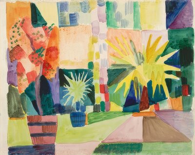 Jardin au lac de Thoune (Grenadier et palmier dans le jardin). 1914 - August Macke
