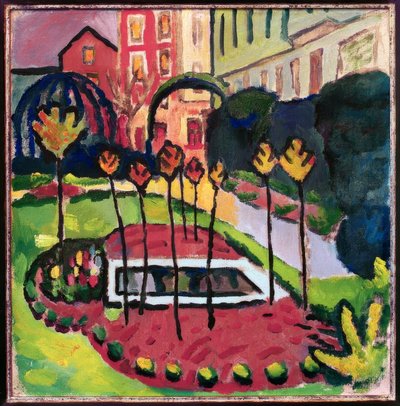 Jardin avec bassin - August Macke