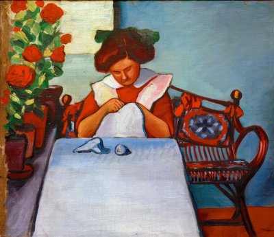 Grete Thuar à la table - August Macke