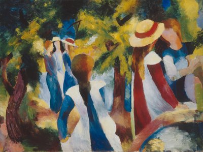 Jeune fille sous les arbres - August Macke