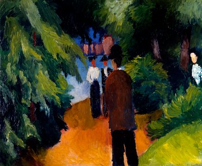 Parc avec étang - August Macke
