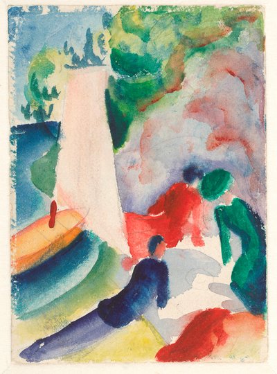Pique-nique sur la plage - August Macke
