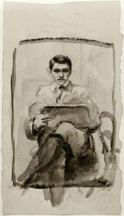 Autoportrait, dessinant - August Macke