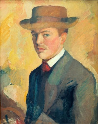 Autoportrait avec chapeau - August Macke