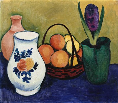 La cruche blanche avec fleur et fruit - August Macke