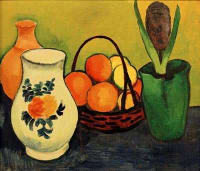 Cruche blanche avec fruits bleus - August Macke