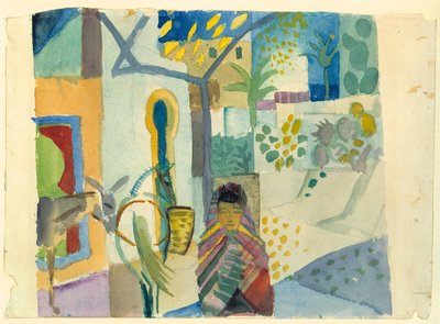 Jeune fille avec cheval et âne, 1914 - August Macke
