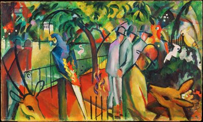 Jardin zoologique I (peinture sur toile) - August Macke