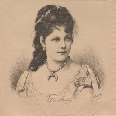 Portrait de la pianiste et compositrice Sophie Menter 1846-1918, 1883 - August Schubert