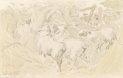 Moutons dans les céréales - August Spiess