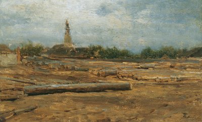 Place du bois à Szolnok - August von Pettenkofen