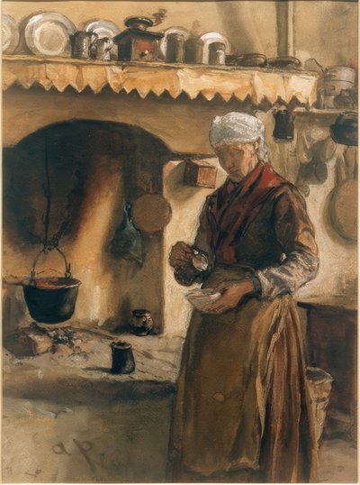 Paysanne italienne au foyer - August von Pettenkofen