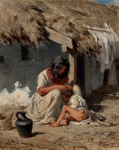 Idylle villageoise hongroise - August von Pettenkofen