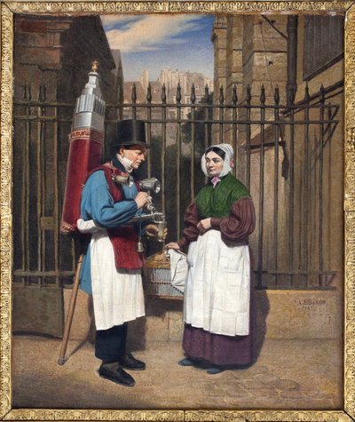 Le marchand de noix de coco et sa fontaine pittoresque - Augusta Le Baron Desves
