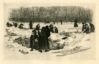 Enterrement des morts dans la neige - Auguste Andre Lancon