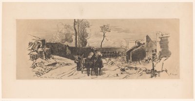 Soldats sur une charrette pendant la guerre franco-allemande (Baterie Millau, Route d